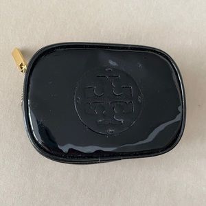 Tory Burch Black Patten Leather Cosmetic Bag
